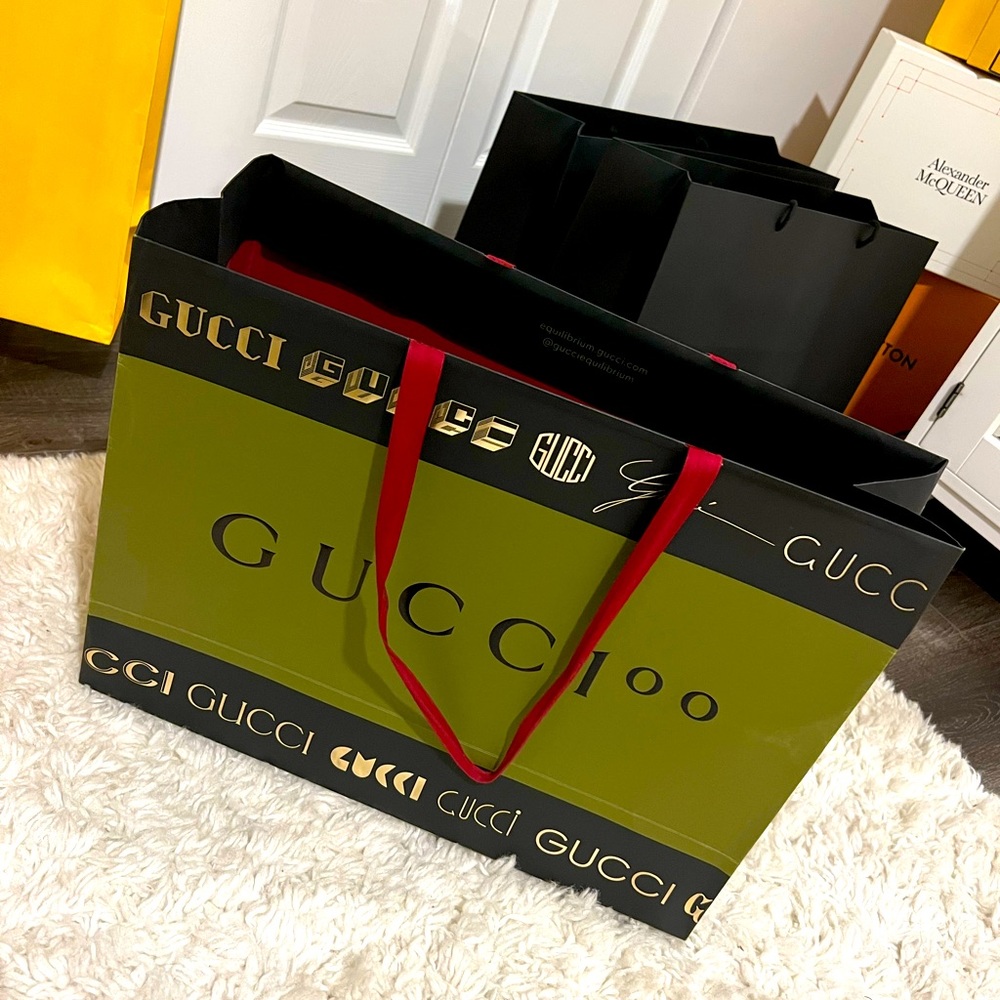 Empty limited edition Gucci shopping bag